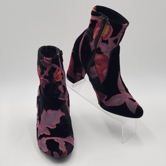 Steve Madden Velvet Floral Burnout Booties - Picture 9 of 15